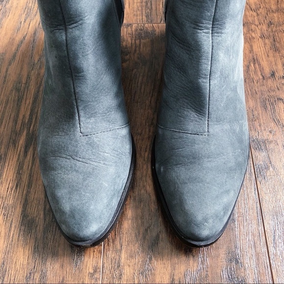 rag & bone • Walker chelsea boot ankle bootie Charcoal grey nubuck leather heel - Picture 7 of 16